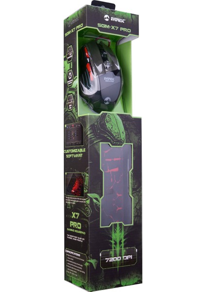 Sgm-X7 Pro 2in1 7200DPI Makrolu Oyuncu Mouse +Gaming Mouse Pad