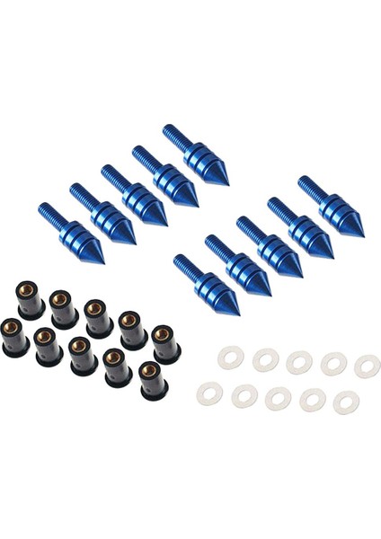 10 Adet Ön Cam Vidalı Kiti M5 Cıvatalar Somun Evrensel Set Mavi (Yurt Dışından) modelleri