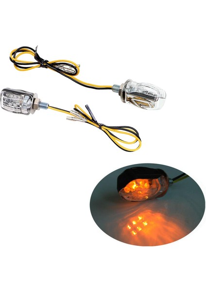 2 Parça LED Dönüş Sinyal Işıkları 12 V Motosiklet 6mm Cıvata Için Fit Çift Spor (Yurt Dışından)
