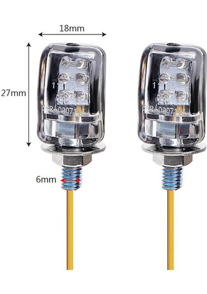 2 Parça LED Dönüş Sinyal Işıkları 12 V Motosiklet 6mm Cıvata Için Fit Çift Spor (Yurt Dışından)