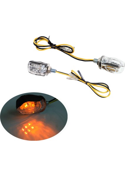 2 Parça LED Dönüş Sinyal Işıkları 12 V Motosiklet 6mm Cıvata Için Fit Çift Spor (Yurt Dışından)