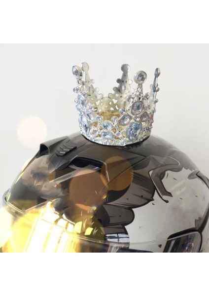Kask Taç Dekorasyon Kristal Bisiklet Snowboard Kask Motosiklet Için Fit Beyaz Rhinestones (Yurt Dışından) modelleri