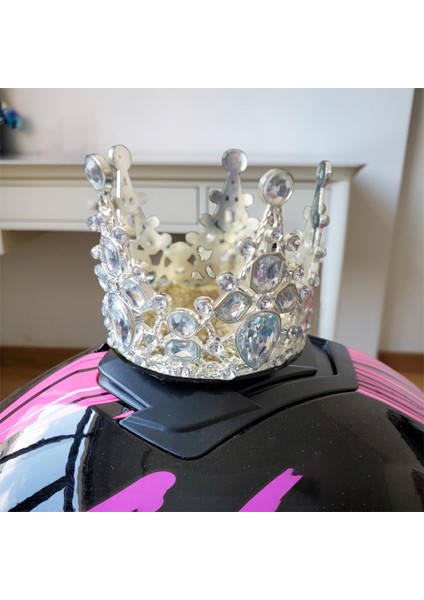 Kask Taç Dekorasyon Kristal Bisiklet Snowboard Kask Motosiklet Için Fit Beyaz Rhinestones (Yurt Dışından) fırsatları