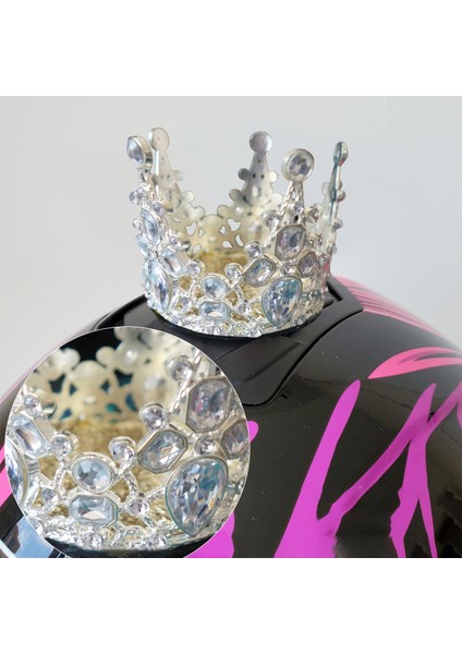 Kask Taç Dekorasyon Kristal Bisiklet Snowboard Kask Motosiklet Için Fit Beyaz Rhinestones (Yurt Dışından) indirimleri