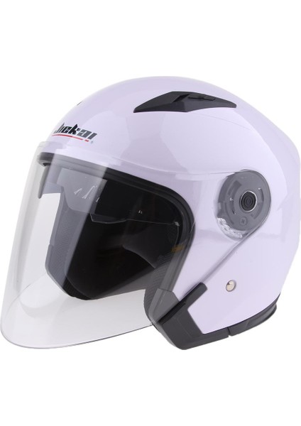 Dual Visors Motosiklet 3 4 Açık Yüz Yarı Tam Vizör Beyaz Xxl (Yurt Dışından)