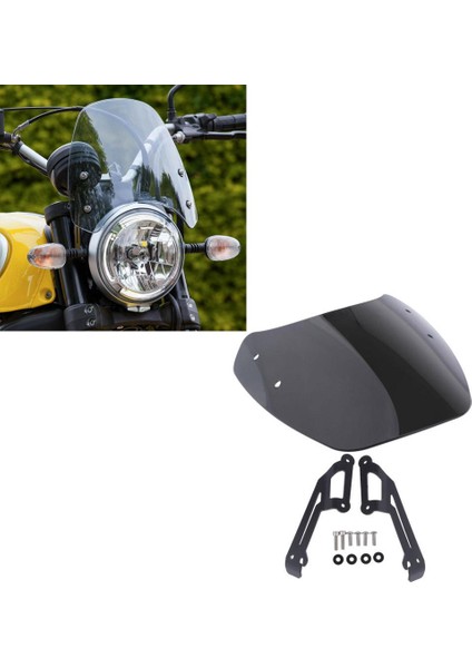 Ducati Scrambler Için Motosiklet Şeffaf Ön Cam Hava Deflektörü 16+ (Yurt Dışından)