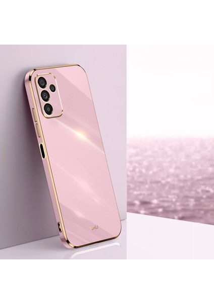 Samsung Galaxy A34 Kılıf Parlak Kenarlı Altın Işlemeli Kamera Korumalı Bark Kapak