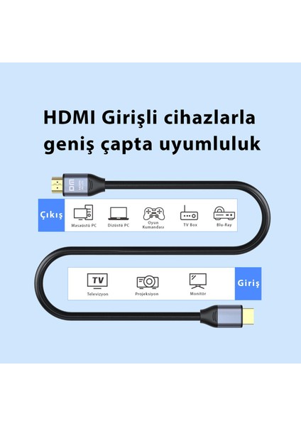 Dm HI003 4K 60Hz HI 2.0 Görüntü ve Ses Aktarım Kablosu 3 Metre