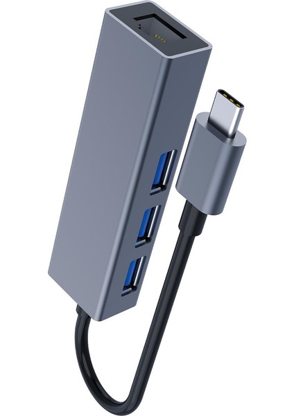 Dm CHB013 Type-C To RJ45 Gigabit Ethernet ve USB 3.0 Çoklayıcı Dönüştürücü