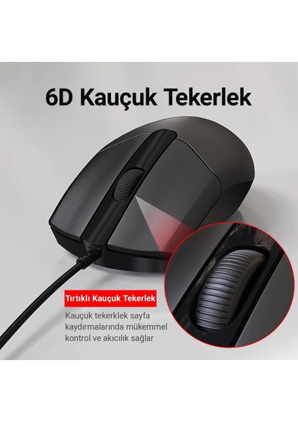 K11 USB Kablolu Ingilizce Q Klavye ve Mouse Seti