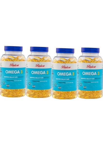 Omega 3 Norveç Balık Yağı Yumuşak Kapsül 4 Adet 1380 - 200