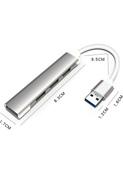 Polham 20CM 4in1 USB To 4x USB Çoğaltıcı Adaptör Hub, Yüksek Voltaj ve Akım Korumalı USB Çoğaltıcı