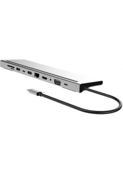 Polham 87W 11IN1 Type C Çevirici Çoğaltıcı Hub, 2x Type C, 1x Vga, 1x Hdmi, 1x RJ45, 3x Usb,1x Sd/tf