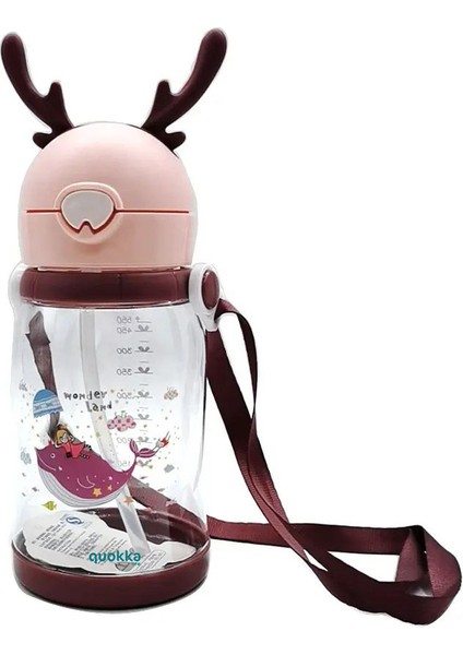 Geyik Figürlü Tritan Matara Pembe 550 ml