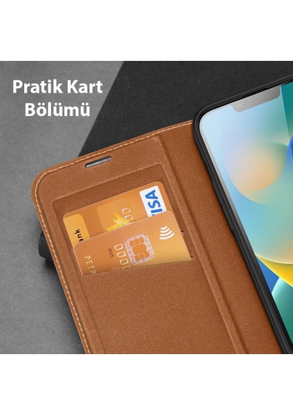 iPhone 14-13 6.1 Kılıf Skin X2 Series Pu Deri Manyetik Kapaklı Kılıf Magnetic Folio Case