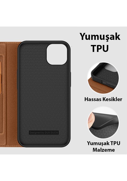 iPhone 14-13 6.1 Kılıf Skin X2 Series Pu Deri Manyetik Kapaklı Kılıf Magnetic Folio Case