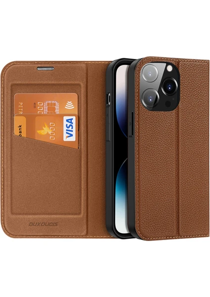 Dux Ducis iPhone 14 Pro 6.1 Kılıf Skin X2 Series Pu Deri Manyetik Kapaklı Kılıf Magnetic Folio Case