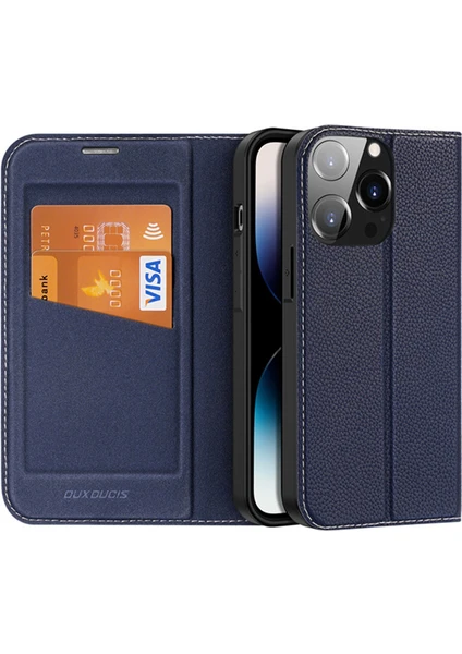 Dux Ducis iPhone 14 Pro 6.1 Kılıf Skin X2 Series Pu Deri Manyetik Kapaklı Kılıf Magnetic Folio Case