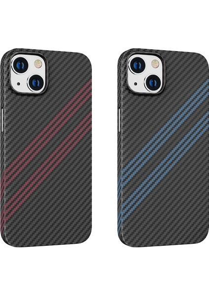 iPhone 14 Plus 6.7 Kılıf Kevlar Texture Darbe Emici Telefon Kılıfı