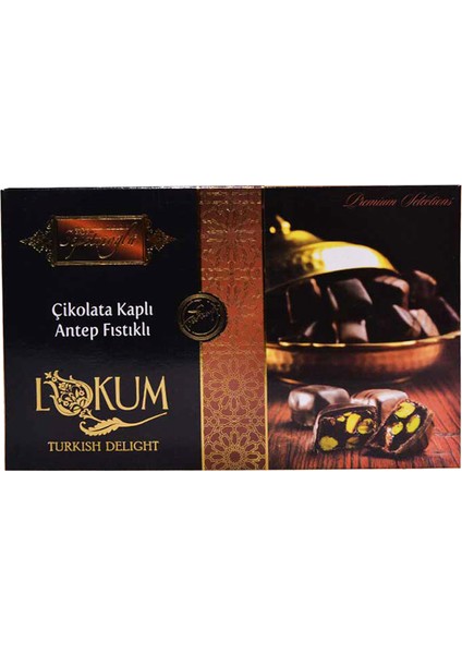 Çikolata Kaplı Antep Fıstıklı Çifte Kavrulmuş Lokum 300G