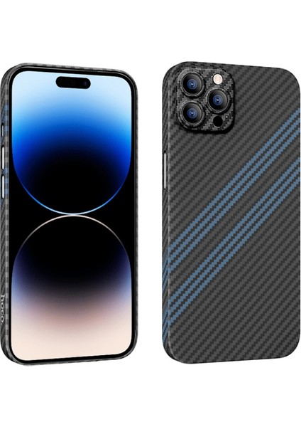iPhone 14 Pro Max 6.7 Kılıf Kevlar Texture Kamera Korumalı Telefon Kılıfı