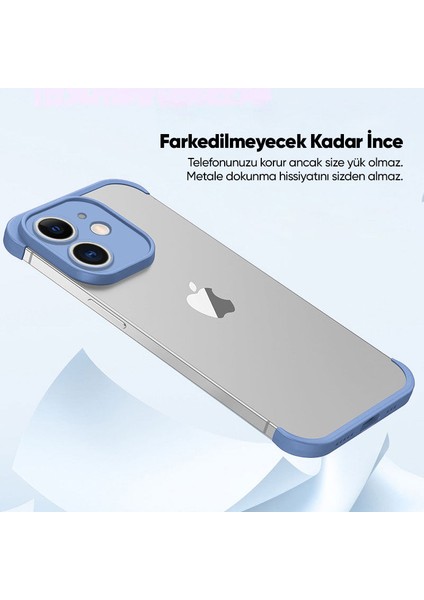 Apple iPhone 12 Kılıf Zebana Corner Pad (Kamera ve Köşe Koruyucu) Sierra Mavisi fırsatları