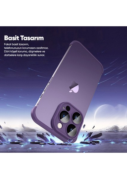 Apple iPhone 12 Pro Max Kılıf Zebana Corner Pad (Kamera ve Köşe Koruyucu) Derin Mor modelleri