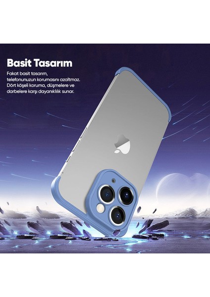 Apple iPhone 11 Pro Max Kılıf Zebana Corner Pad (Kamera ve Köşe Koruyucu) Sierra Mavisi modelleri