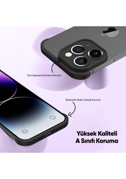 Apple iPhone 11 Pro Max Kılıf Zebana Corner Pad (Kamera ve Köşe Koruyucu) Siyah