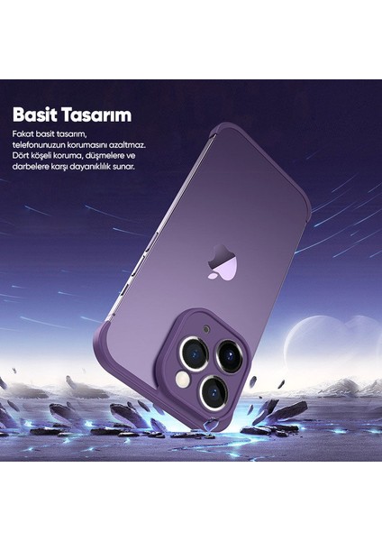 Apple iPhone 11 Pro Max Kılıf Zebana Corner Pad (Kamera ve Köşe Koruyucu) Derin Mor modelleri