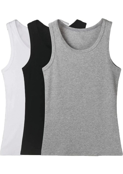 6'lı Paket Erkek Ribana Atlet (2 Beyaz- 2 Siyah- 2 Gri)