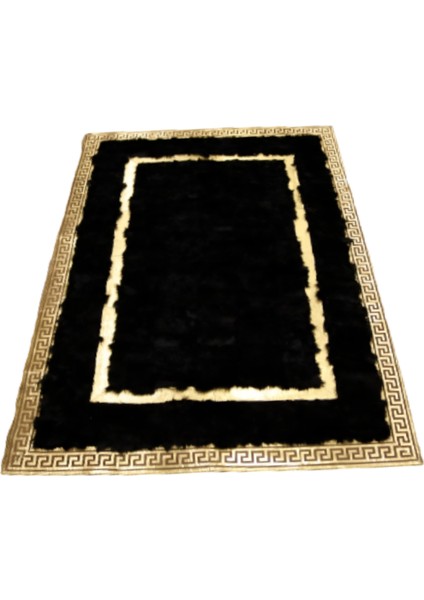 Gold Varaklı Siyah Toskana Halı 120 x 180 Cm