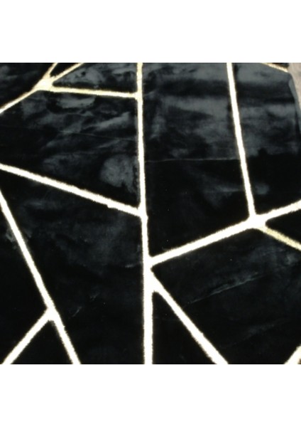 Siyah Gold Bordürlü Peluş Halı 160 x 230 Cm indirimleri