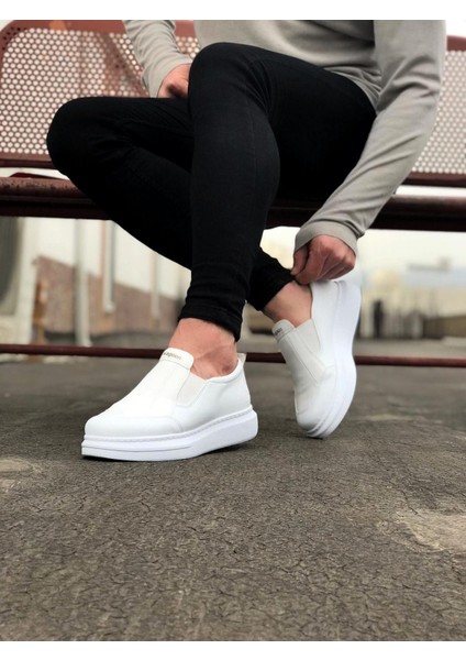 WG049 Beyaz Düz Casual Erkek Ayakkabı modelleri