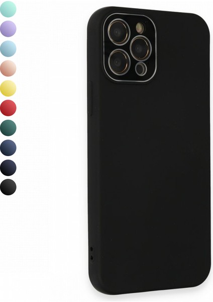 iPhone 12 Pro Glass Kamera Korumalı Lansman Silikon Kapak