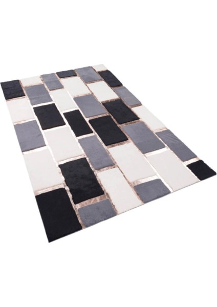 Beyaz Gri Gold Bordürlü Peluş Halı 170 x 240 Cm fiyatları
