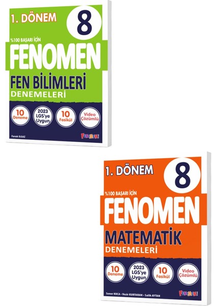 Fenomen Yayınları 8. Sınıf 1. Dönem Matematik ve Fen Denemeleri 10'lu