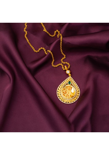 Yaprak Damla Tuğra Altın Kolye modelleri