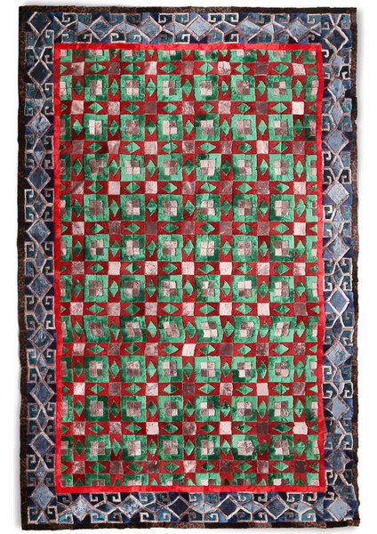 Afgan Halısı Modelli Kuzu Derisi Halı 180 x 260 Cm