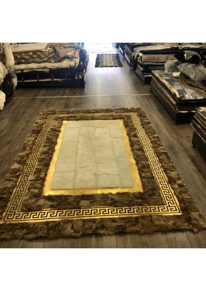 Gold Varaklı Kahverengi & Krem Toskana Halı 80 x 150 Cm fiyatları