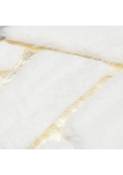 Beyaz Gold Bordürlü Peluş Halı 120 x 180 Cm fırsatları