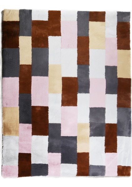 Çok Renkli Peluş Halı 140 x 200 Cm
