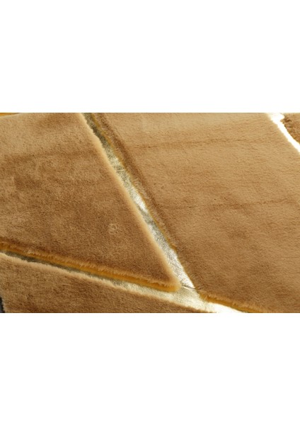 Gold Varaklı Kahverengi Peluş Halı 170 x 240 Cm indirimleri