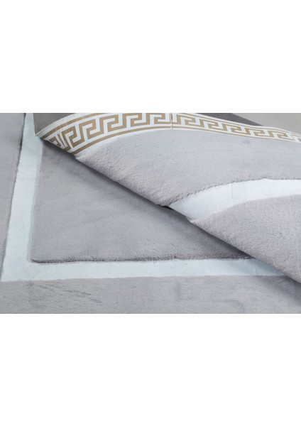 Gold Varaklı Gri Peluş Halı 170 x 240 Cm modelleri