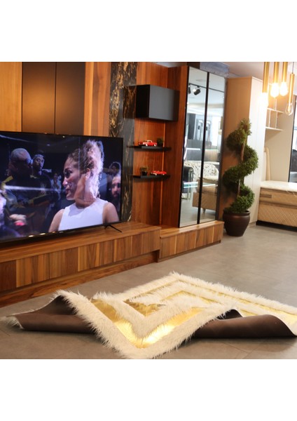 Gold Varaklı Kıvırcık Peluş Halı 120 x 180 Cm modelleri