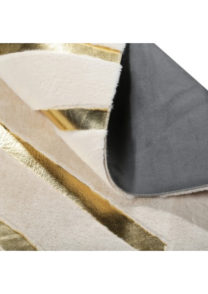 Beyaz Gold Bordürlü Peluş Halı 140 x 200 Cm indirimleri
