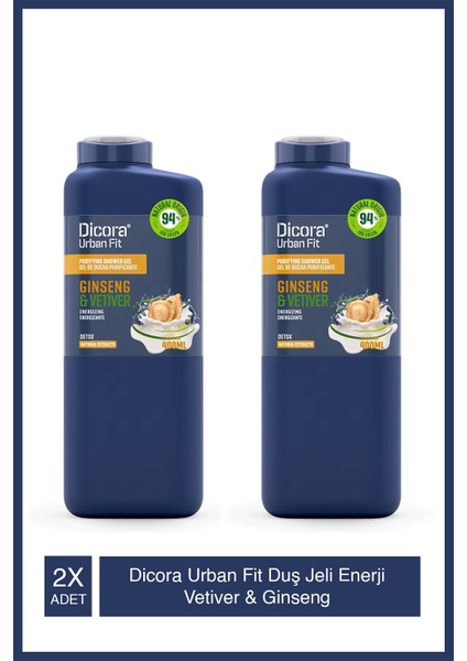 Enerji Vetiver & Ginseng Duş Jeli 400 ml X2 Adet