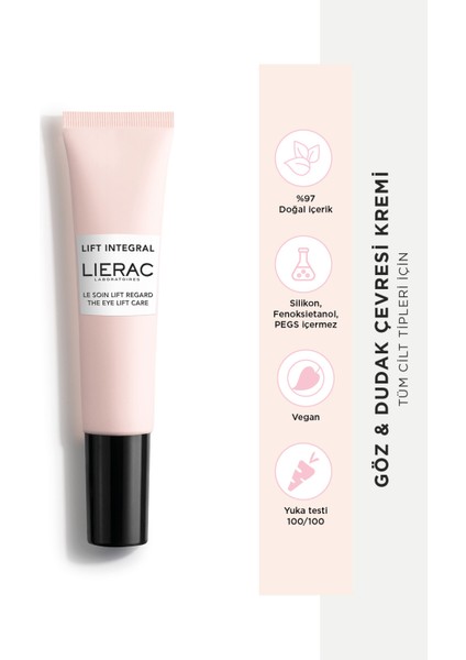 Lift Integral Eye Cream Sıkılaştırıcı, Besleyici, Vegan, Göz ve Dudak Çevresi Bakım Kremi 15 ml