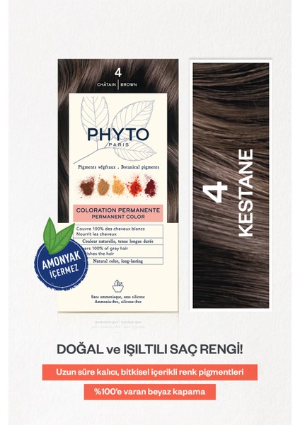 color 4 Kestane Amonyaksız Kalıcı Bitkisel Saç Boyası