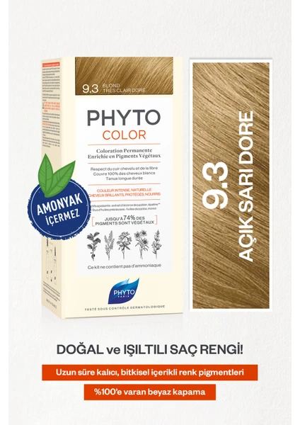 Phytocolor 9.3 Açık Sarı Dore Amonyaksız Kalıcı Bitkisel Saç Boyası